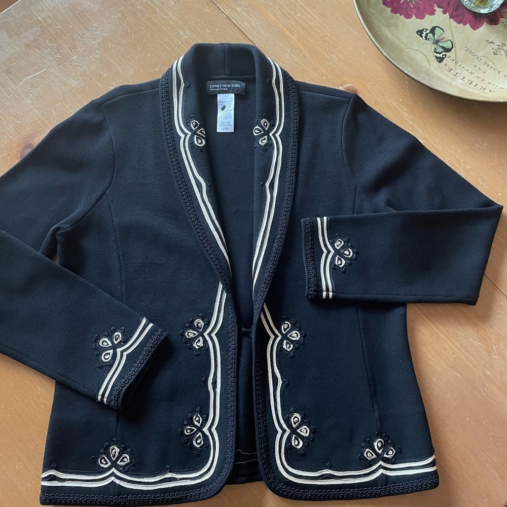 Jones New York Collection Black Cardigan Size S